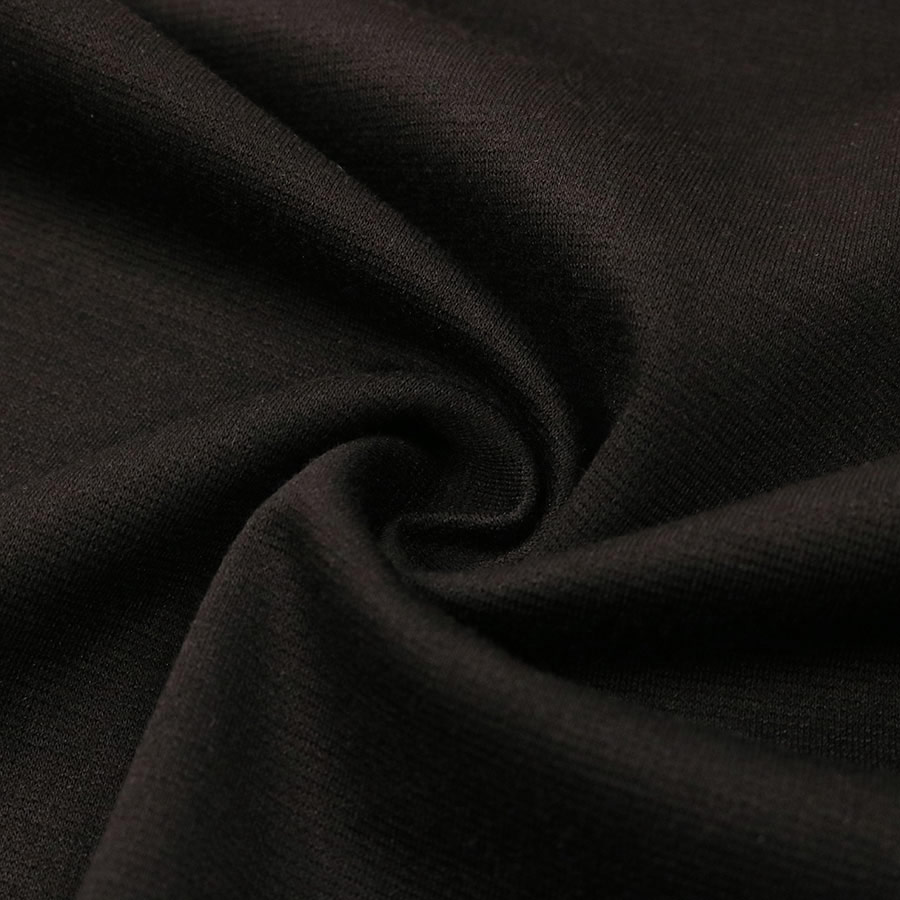 30S 280GSM Black Spandex Solid Knitted TR Ponte Roma Fabric in